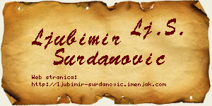 Ljubimir Surdanović vizit kartica